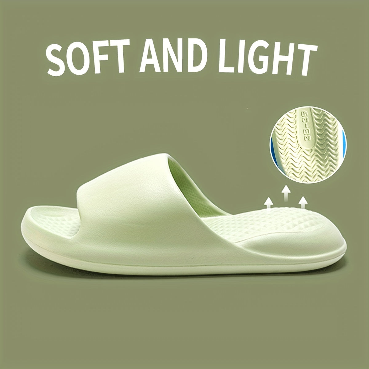 Minimalist Indoor Pillow Slides, Super Soft Solid Color Non Slip Bath Shoes, Women's Home Slides