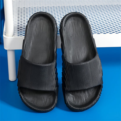 Women's Platform House Slippers, Anti-slip Soft Sole Shower Bathroom Home Slides, Women's Comfy Flat Indoor Shoes