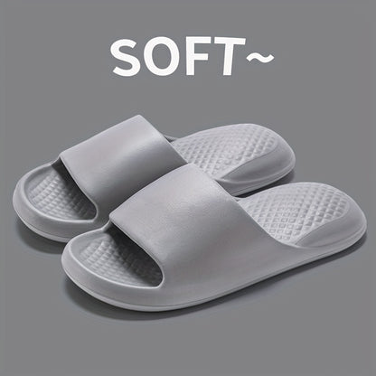 Minimalist Indoor Pillow Slides, Super Soft Solid Color Non Slip Bath Shoes, Women's Home Slides