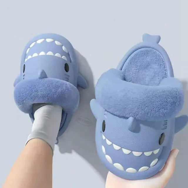 Non-Slip Furry Shark Slides